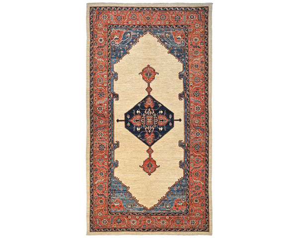 6x12 Beige Aryana Afghan Hand Knotted Veg Dye Wool Area Rug